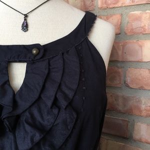 Anthropologie navy blue cotton dress size 6